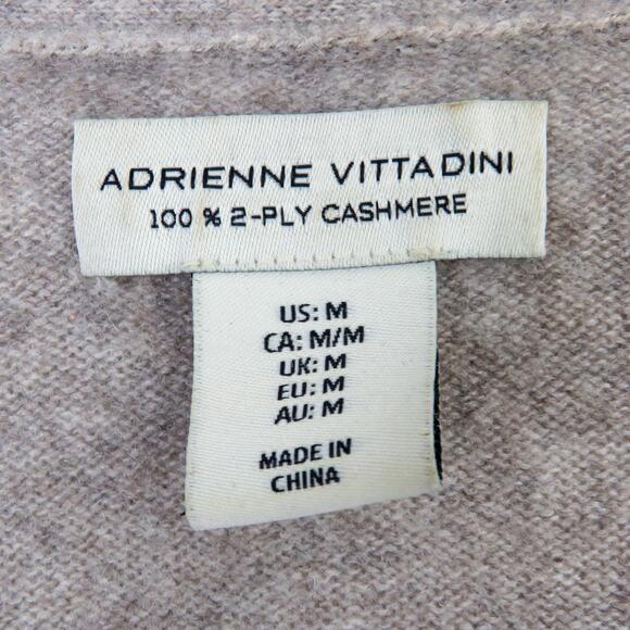 Adrienne Vittadini Tan Mocha Cashmere Cardigan Sweater Medium - Picture 5 of 5